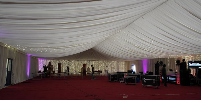 sports hall wedding transformation