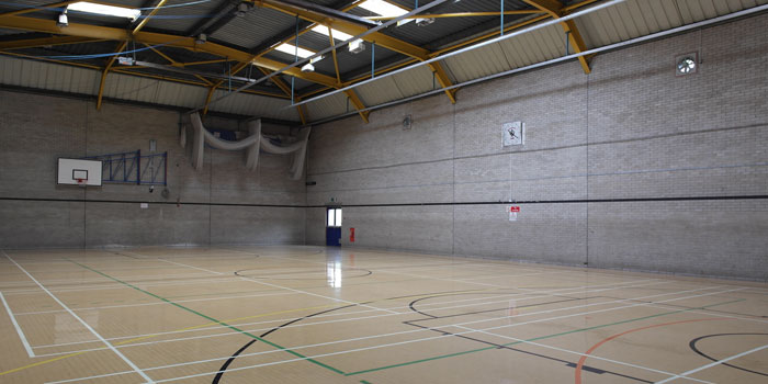sports hall wedding decor