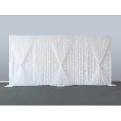 COMPLETE WEDDING STAGE KIT Backdrop Curtain Swag LED Fairy Lights Stand Pipes UK 